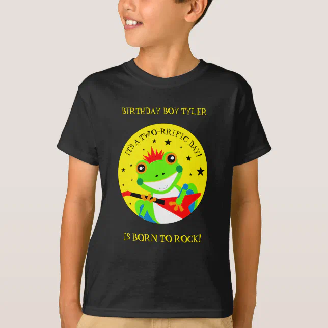 Rockin' Birthday Tree Frog with Red Guitar T-Shirt