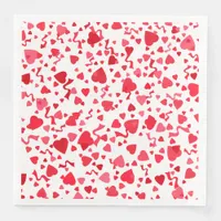 Valentine's Day Red Confetti Hearts Pattern Paper Dinner Napkins