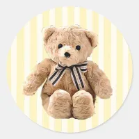 Yellow Teddy Bear Classic Round Sticker