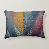 Beautiful multi colored ice crystal feathered  accent pillow