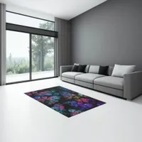 Modern fractal leaf ornaments rug