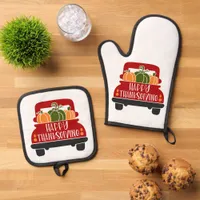 Thanksgiving Truck Oven Mitt & Pot Holder Set