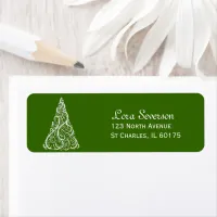 Green Christmas Tree Return Address Label