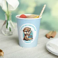 Otter Themed Boy's First Birthday Personalized Paper Cups