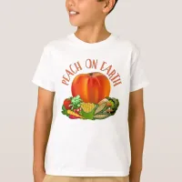 Peach on Earth Funny Christmas Pun T-Shirt