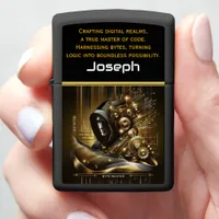 Digital Wizardry in a World of Golden Circuits Zippo Lighter