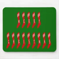 Merry Christmas Stocking Font Mouse Pad