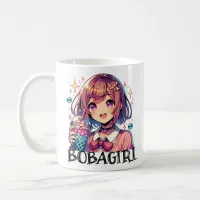 Cute Anime Girl Holding Bubble Tea Coffee Mug