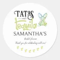 Tatas & Tequila Modern Bridal Shower Fiesta Party Classic Round Sticker