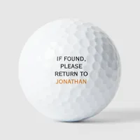 Orange Name Personalized Golf Balls