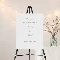 White Sage Green Wedding Welcome Sign