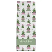 Pink & Green Modern Holiday  Wine Gift Bag