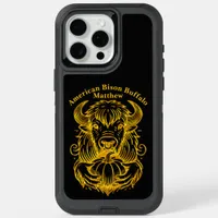 Bison Holding a Pumpkin in Detailed Illustration iPhone 15 Pro Max Case