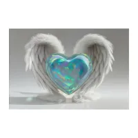 *~*~  Heart Angel Wings  AP78 Teal Opal  Acrylic Print