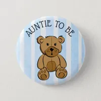 Cute Brown Teddy Bear Aunt to be Button