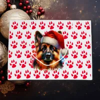 German Shepherd Dog in Santa Hat Christmas   Large Gift Bag