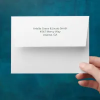 White & Green Modern Minimalist Starburst Wedding Envelope