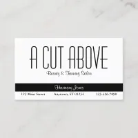 Black and White Beauty Salon Appointment Card