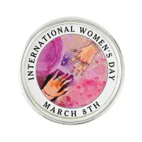 International Women's Day 8th March Pink Art Lapel Pin