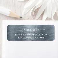 Slate Brushed Metallic Elegant Name Label