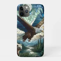 Mosaic Bear and Eagle in the Mountains  iPhone 11 Pro Case