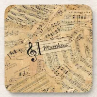 Pieces of Vintage Music ID389 Drink Coaster