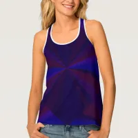 Circular Gradient Patchwork Blue to Purple Tank Top