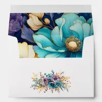 Teal, Purple, and Gold Floral Envelope