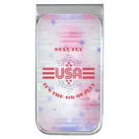 Stay fly it's the 4th of July Silver Finish Money Clip
