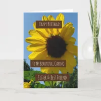 Sister's Birthday Card, Pretty Sunflowers Card