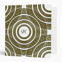 Greek Key Meander in Geometric Symmetry Artdeco 3 Ring Binder