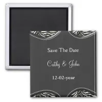 mod zebra print Save the date magnet