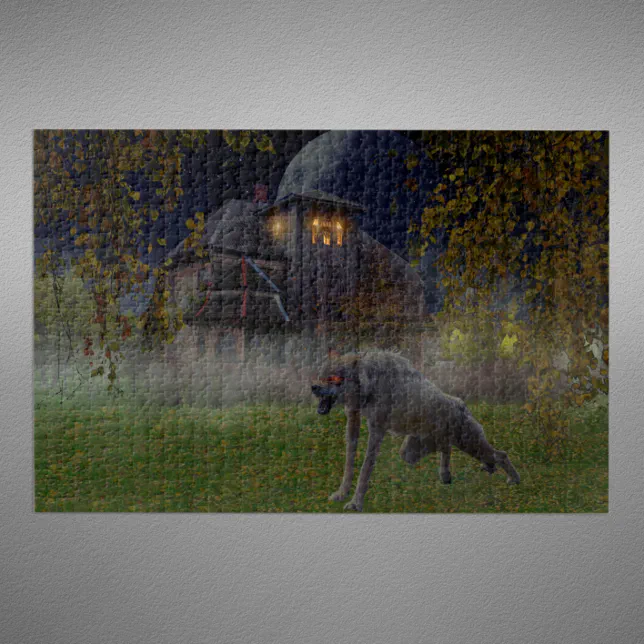 Fantasy haunted house and wolf jigsaw puzzle