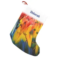 Scarlet Macaw Tropical Bird Personalised Small Christmas Stocking