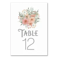 Watercolor Bouquet Blush ID654 Table Number