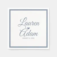 Cocktail Napkins | Simple Script Heart (Dusty Blue