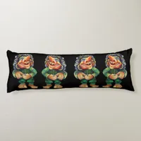 Scandinavian Funny Troll Illustration Watercolor Body Pillow