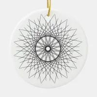 Black and White #28 Star Doodle Ceramic Ceramic Ornament