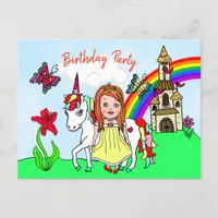 Pretty Princess and Unicorn Birthday Invite