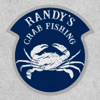 Crab Fishing Personalised Blue and White Seafood Patch