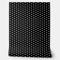 Polka Dot Patterned Monochrome Black White Stylish Wallpaper