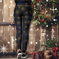 Merry & Bright Festive Blue Leggings