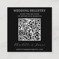 Wedding Gift Registry QR Code Black & White Photo Enclosure Card