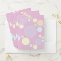 Pastel circles on a pink background | pocket folder