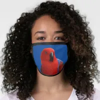 Beautiful "Lady in Red" Eclectus Parrot Face Mask