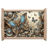 Vintage Steampunk Butterflies  Serving Tray