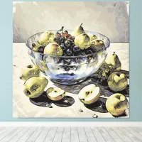 *~*Crystal Bowl SC6 Still Life Fruit Art Gift Canvas Print