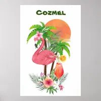  Pink Flamingo Vacation Poster