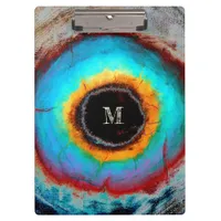 Ethereal Cosmic Eye Monogram Vibrant Abstract Art Clipboard