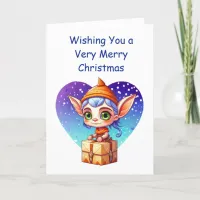 Wishing You a Very Merry Christmas | Cute Elf Card